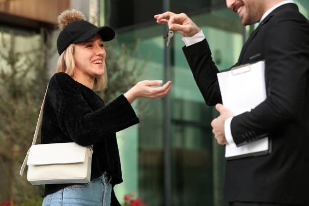 Buying a House , Young Woman Buying a Small Business , Real Estate Agent, Turnkey